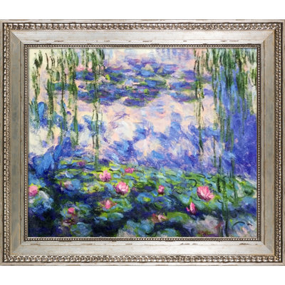 "water lilies" par claude monet, peinture sur toile encadrée