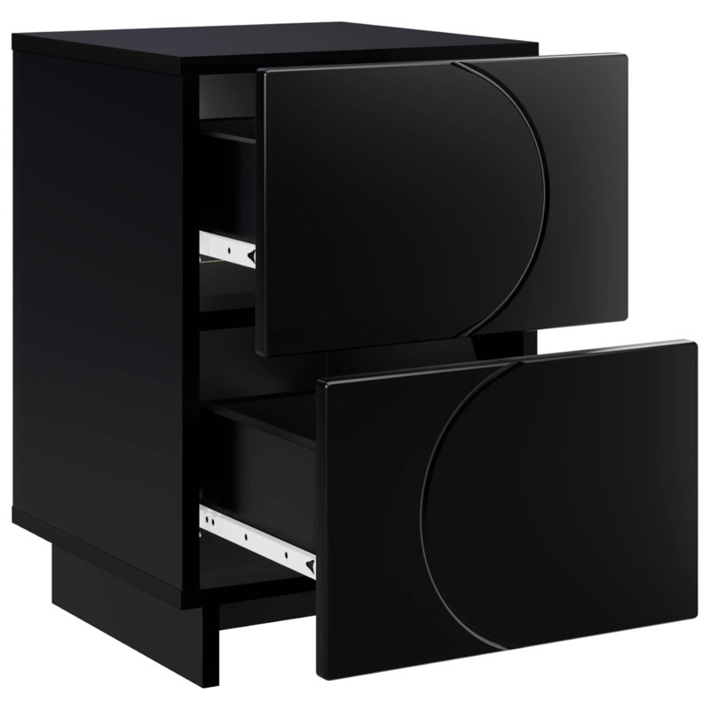 33.5 cm W Bedside Table, Black