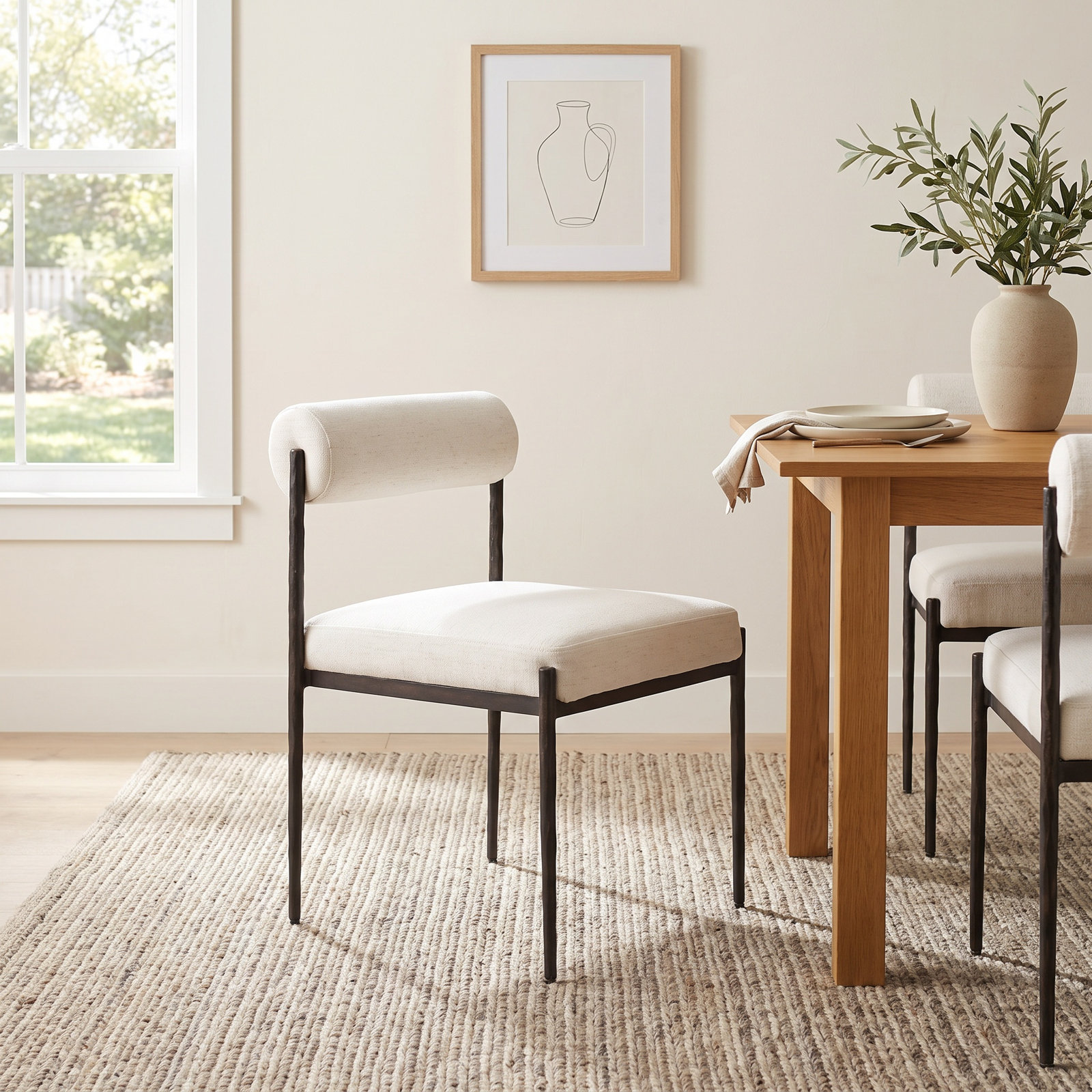 Kalista Eucalyptus Side Chair, Crypton Nomad Snow