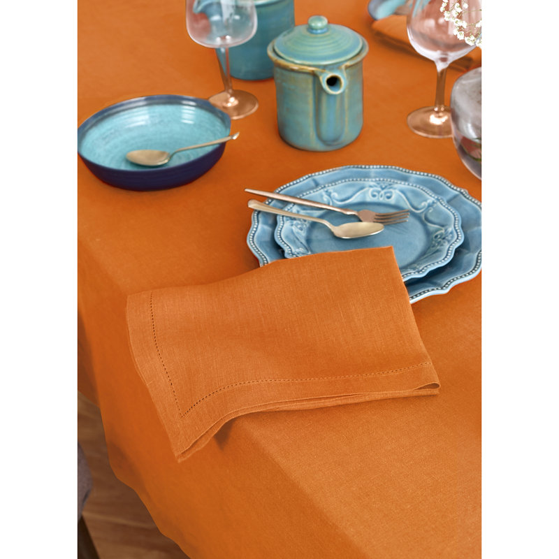 Sonoma - 100% Pure Linen Tablecloth (Prewashed), 90" x 70", Pumpkin