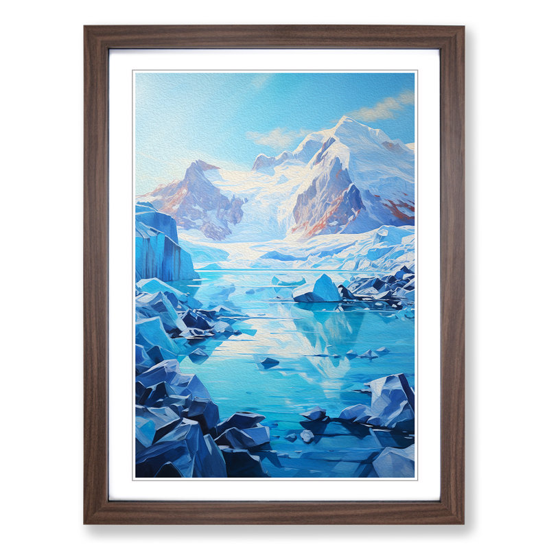 Single Picture Frame Print on Wood, Walnut, 64cm H x 46cm W x 2cm D
