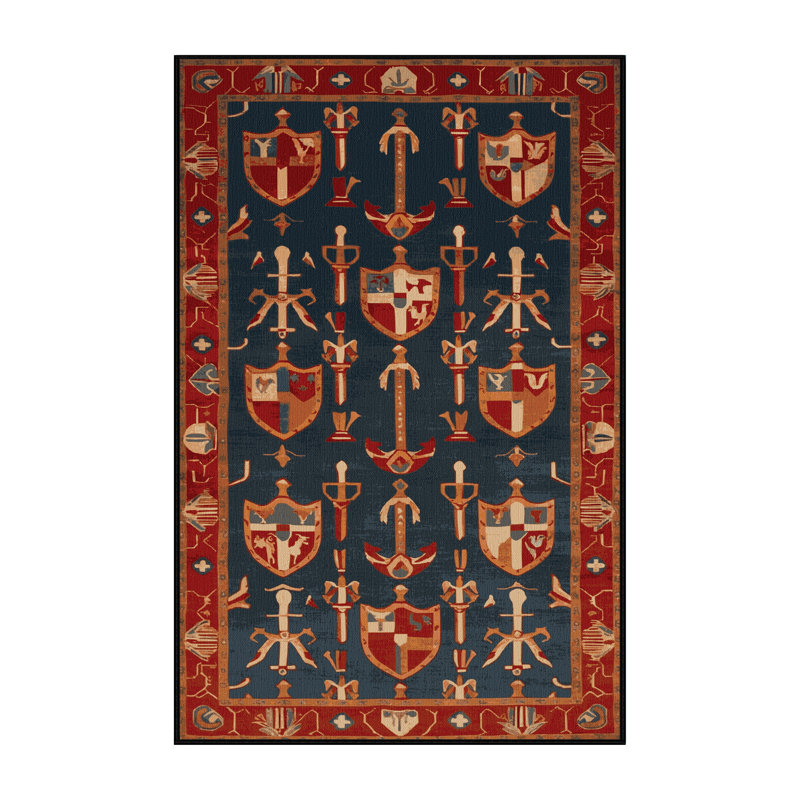 Tapis gris français lavable à la machine, Rectangle 2 pi x 3 pi