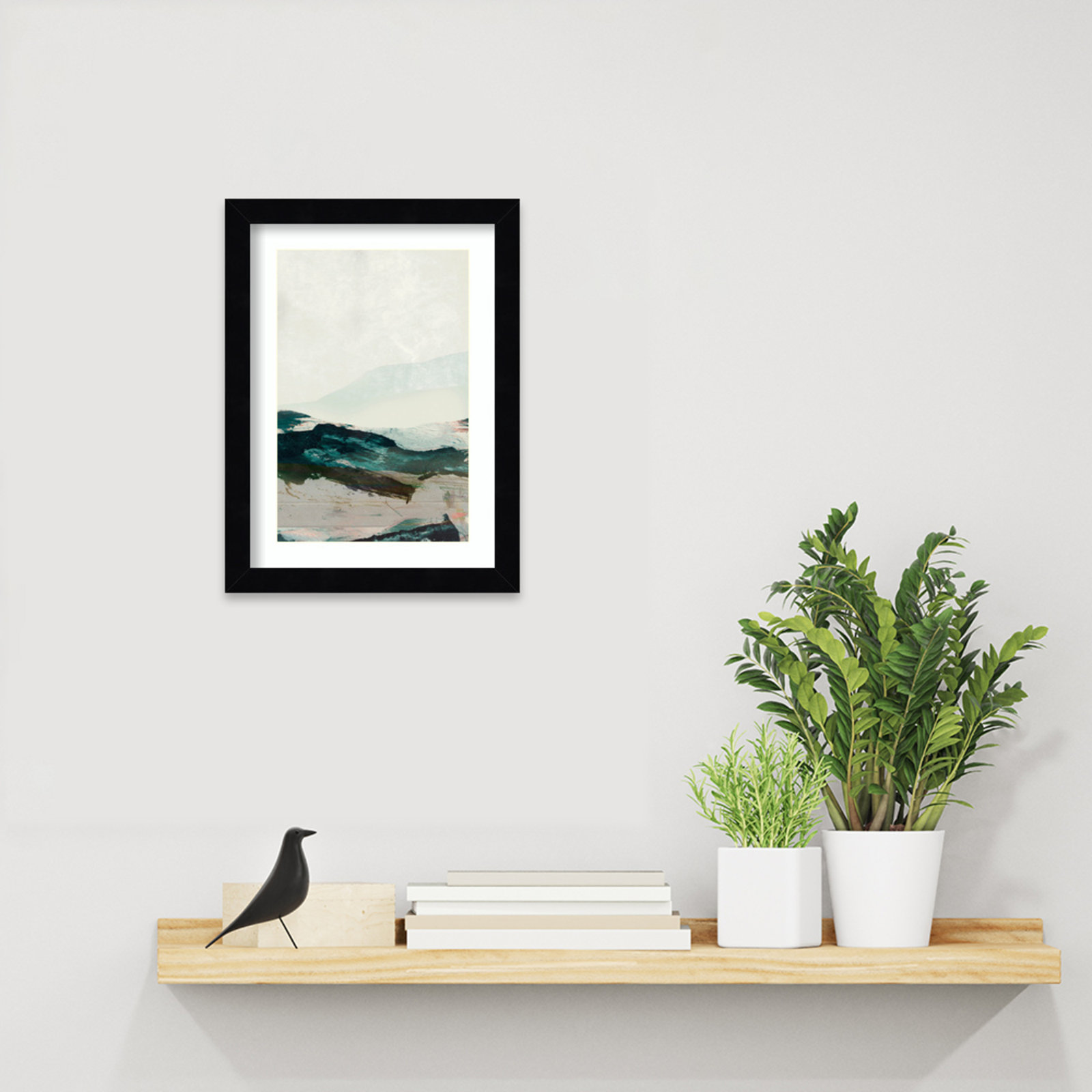Cleve "Mountains No. 2" Print, Black Framed, 13" H x 10" W