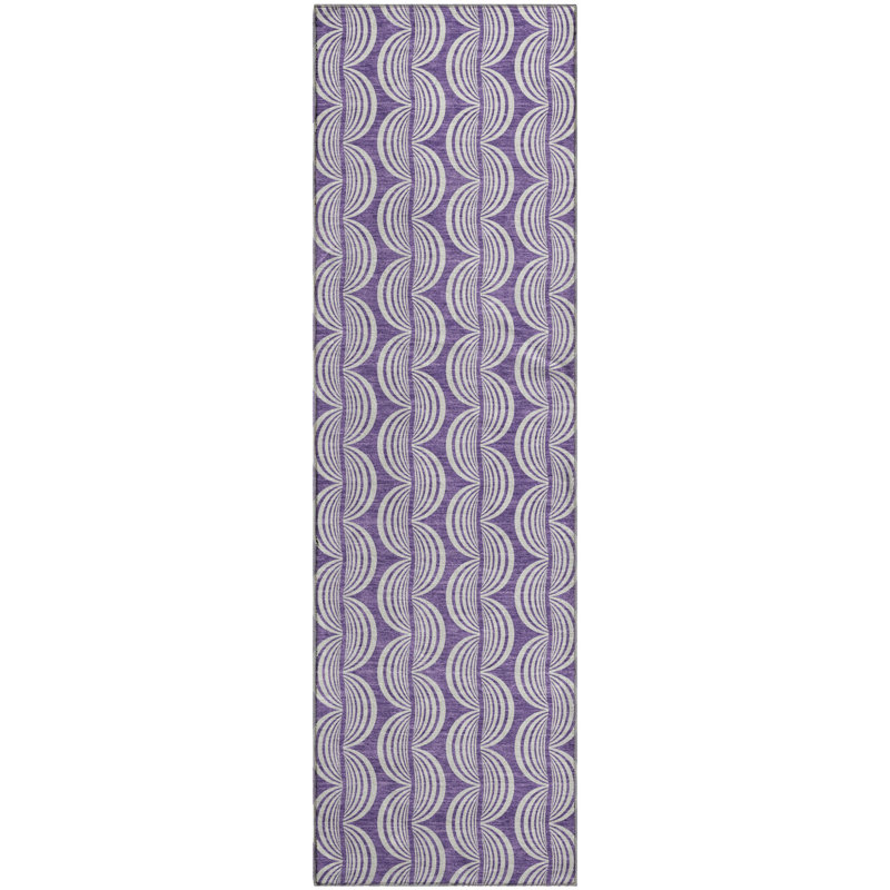 Premium Machine Washable Corum AMF1055 Swirls Rug, Runner 2'3" x 7'6"