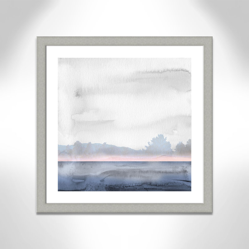 Cabrera Rose Shores II - Peinture, H 29 po x l 29 po x P 1,25 po, Cadre argenté