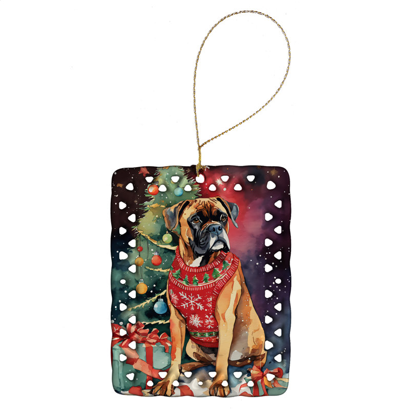 Ornement de Noël en porcelaine Boxer, Boxer 3391