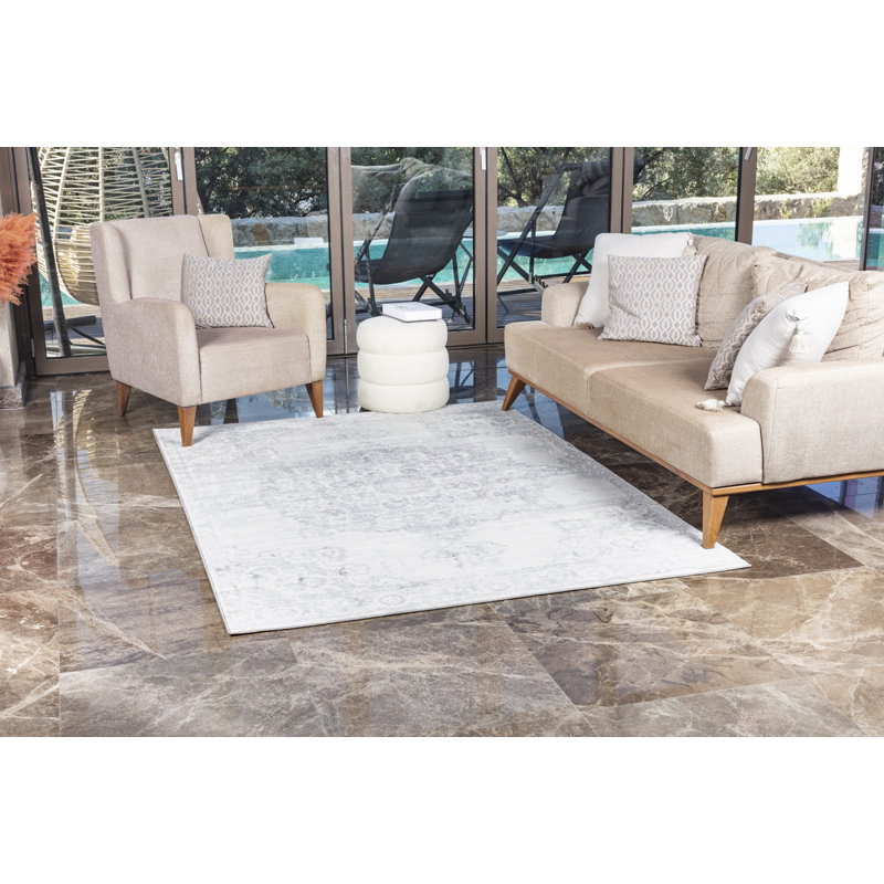 Maxence Power Loom Gray/Ivory Rug, Rectangle 200 x 289cm