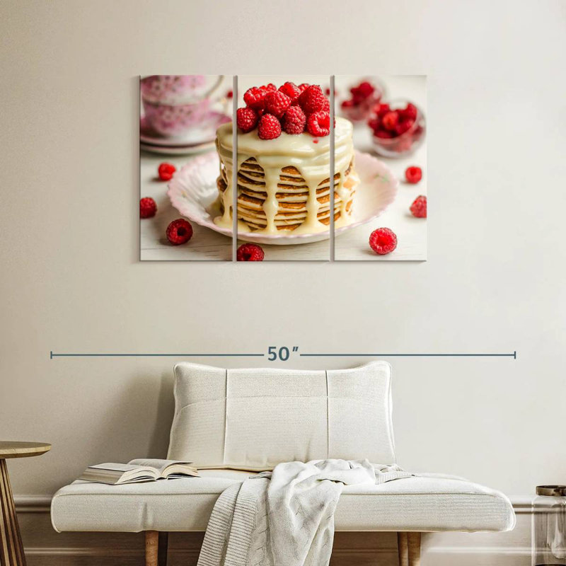Crêpes crémeuses à la framboise Yarlin, H 24 po x l 38 po