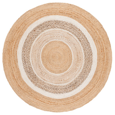 Natural Fiber Handwoven Jute Geometric Rug