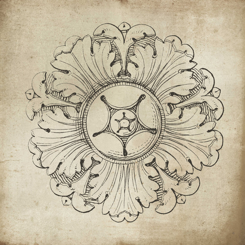 Rosette VI neutre, H 12 po x l 12 po