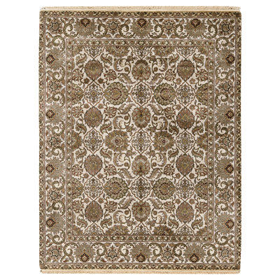High-Quality Hand-Knotted Ivory Area Rug