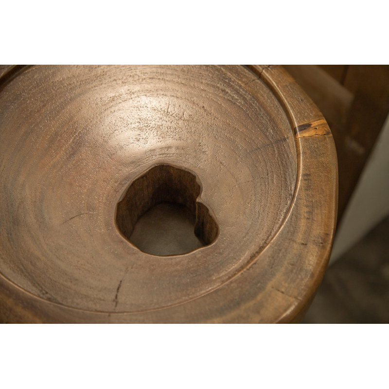 Table de bout à piédestal en bois massif Janski