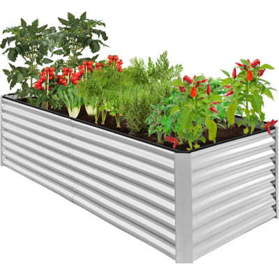Outdoor Metal Raised Garden Bed, Planter Box For Vegetables, Flowers, Herbs