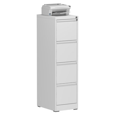 4 Drawers Metal Vertical File Cabinets with Lock-Durable for Home & Office. by Ebern Designs