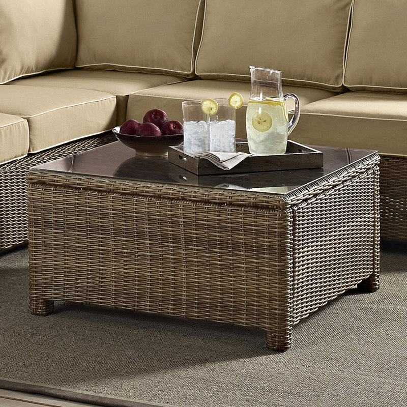 Table basse en osier Leandra, Brun