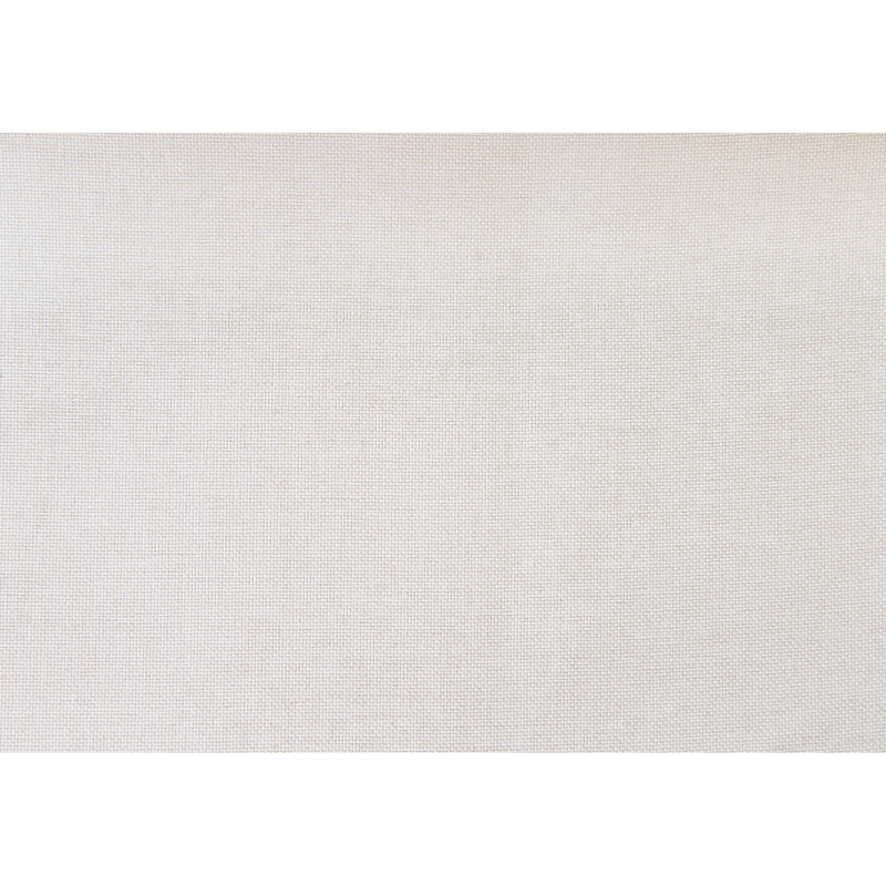 Lit double rembourré en lin beige avec pieds en métal
