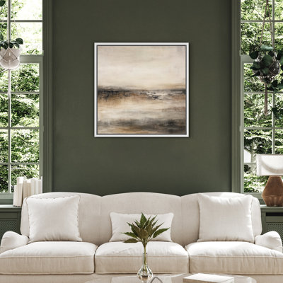 Reproduction d'art sur toile encadrée - paysage abstrait rétro, maison de campagne, décor moderne pour le salon