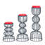 Ensemble de 3 chandeliers de table en métal fabriqués à la main gris Lainon-91950993