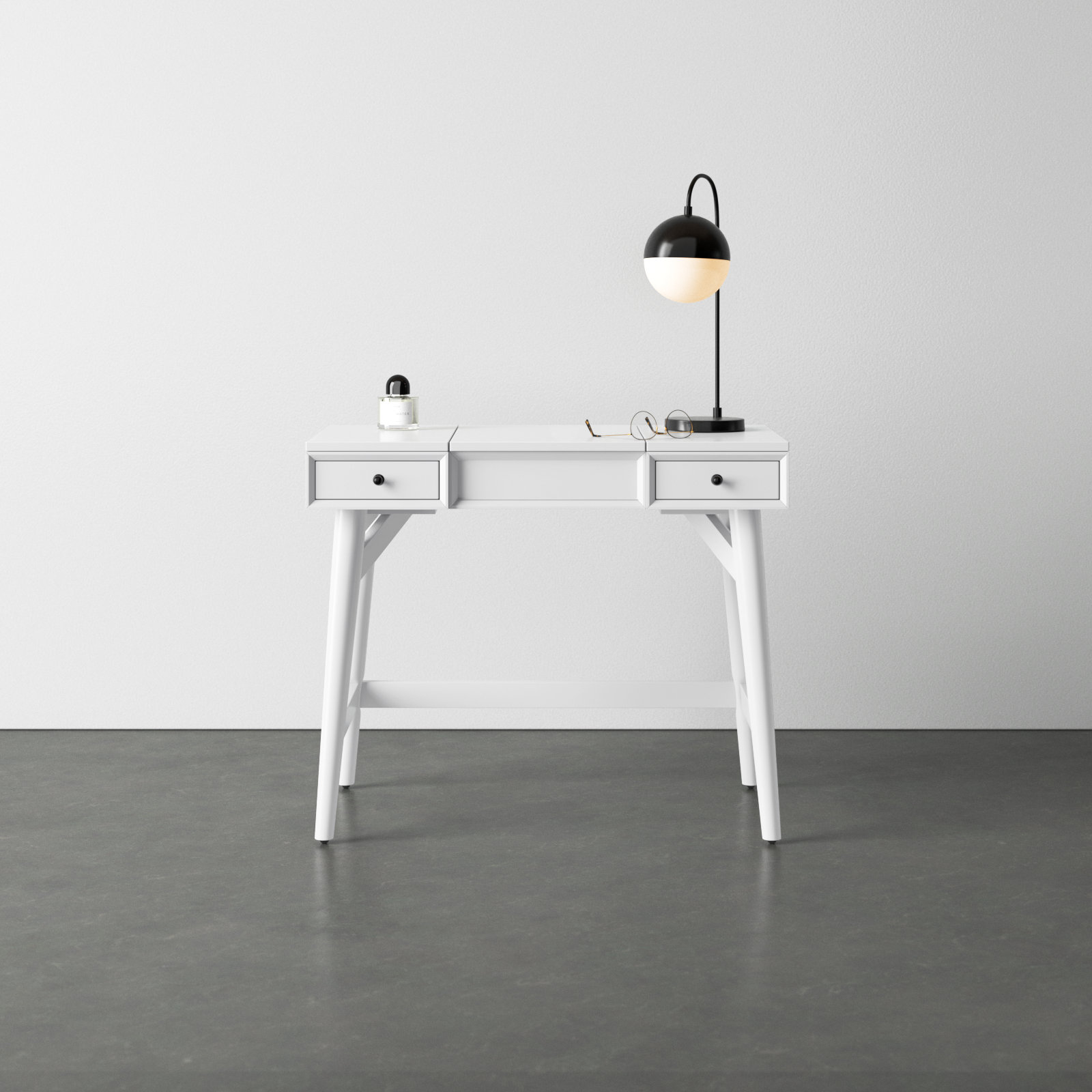Williams Vanity with Mirror, White