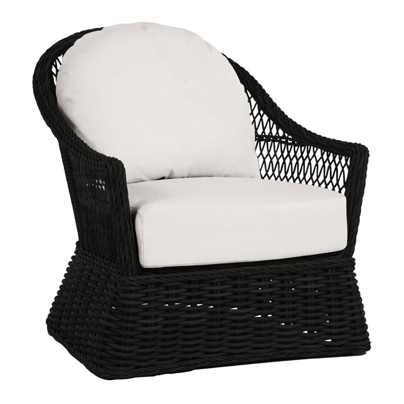 Soho Patio Chair with Cushions, No Welt, Natural White, Black
