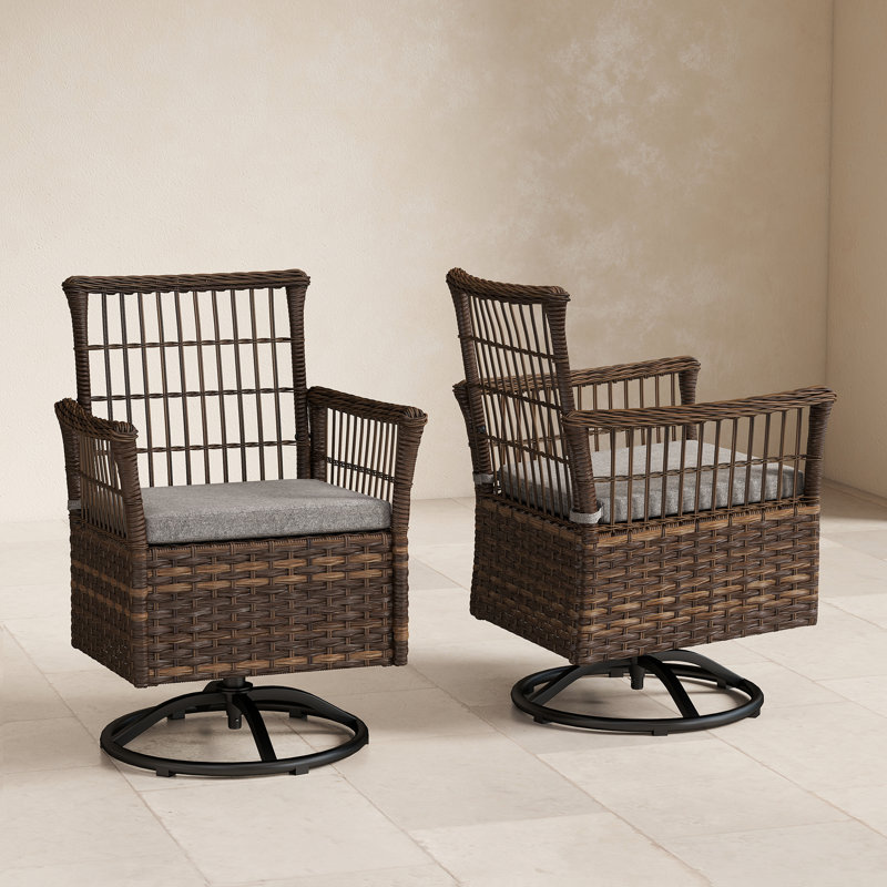 Chaise de patio pivotante en osier