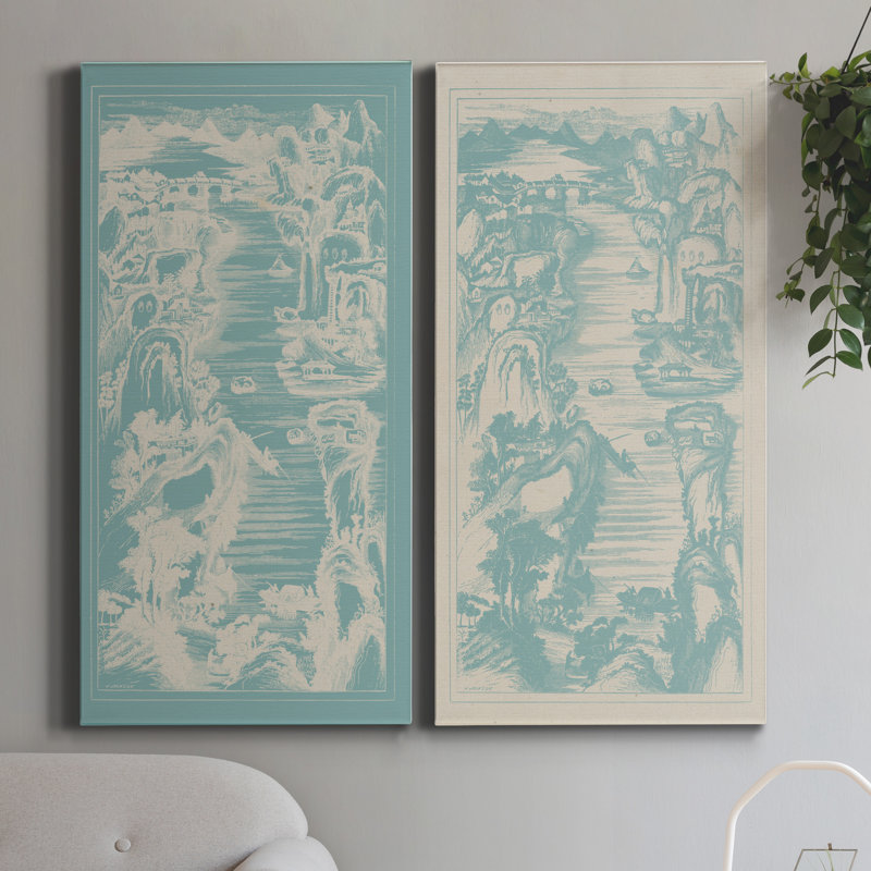 Ensemble de 2 peintures sur toile tendues, H 16 po x l 16 po x P 1 po
