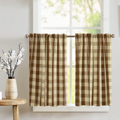 Riland Checkered Tailored Cafe Curtain