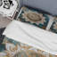 Ensemble de housse de couette en microfibre / polyester bleu sarcelle et or Mandala II Bedding-1650244710