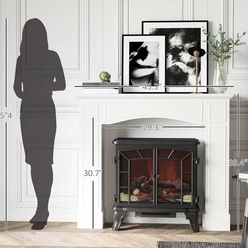 Foyer blanc - largeur intérieure de 29 po, décor décoratif, large ornement de 45,25 po, facile à nettoyer et à désinfecter, basculement, caractéristique électrique, espace de décoration, seulement