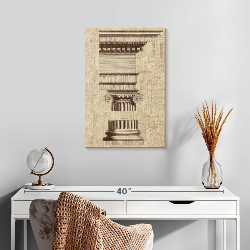 Lilie Architectural Rendering II Burlap Sepia, 24" H x 16" W