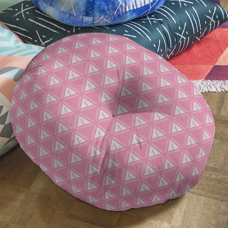 Coussin Theo Nath, 30 po x 30 po, Rose / blanc
