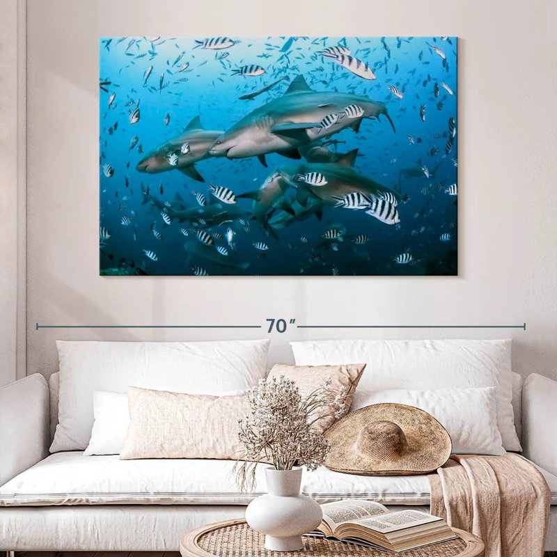 Aletra Beqa Lagoon Sharks, 34" H x 51" W