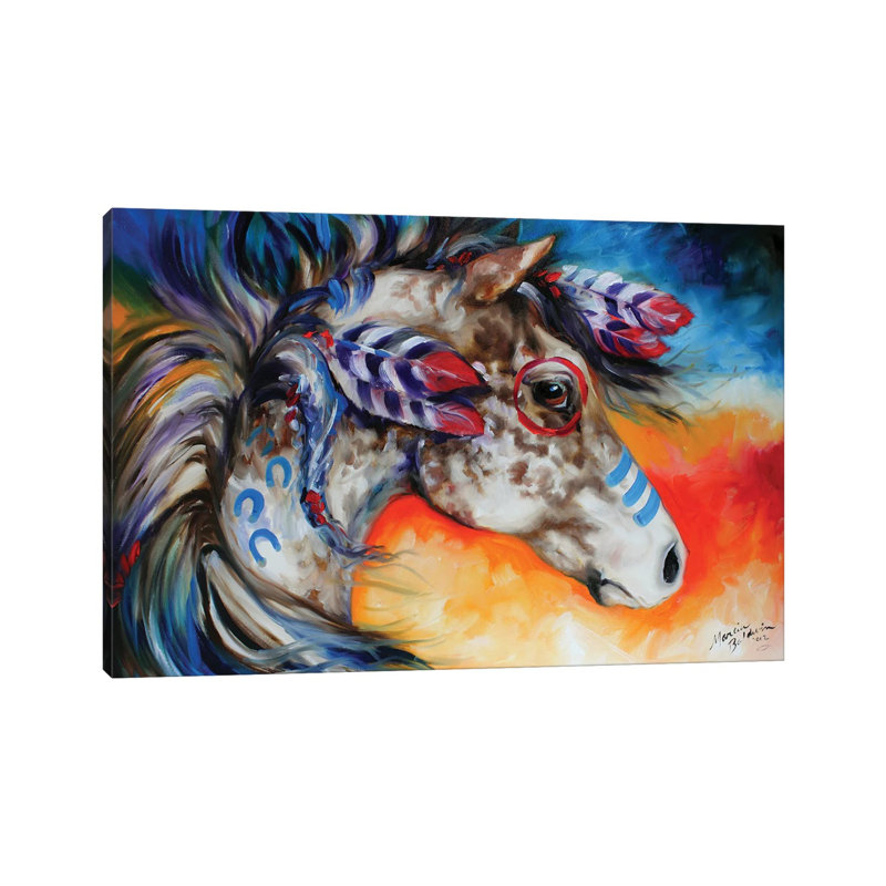 Appaloosa Indian War Horse by Marcia Baldwin - Wrapped Canvas Gallery-Wrapped Canvas Giclée
