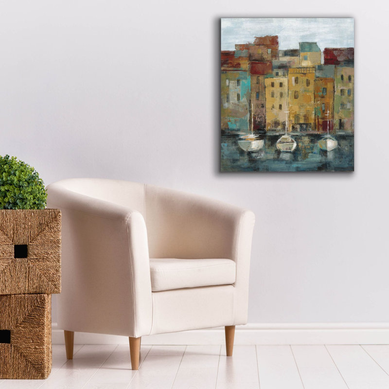 «Old Town Port 2» par Silvia Vassileva, art mural sur toile, H 30 po x l 26 po
