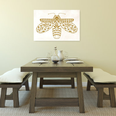 Art mural doré Golden Folk Moth Bee Moth