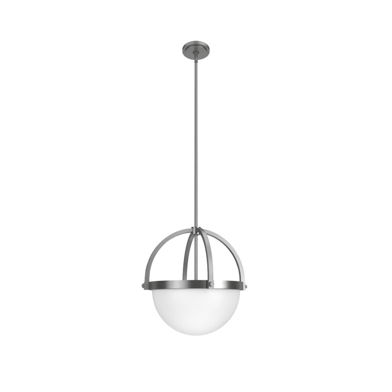 Wedgefield 3 Light Globe Pendant, 78.5" H x 22" W, Brushed Nickel, 4 Lights