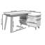 Bureau d'écriture en L 55,12 po avec armoire de rangement-1784301284