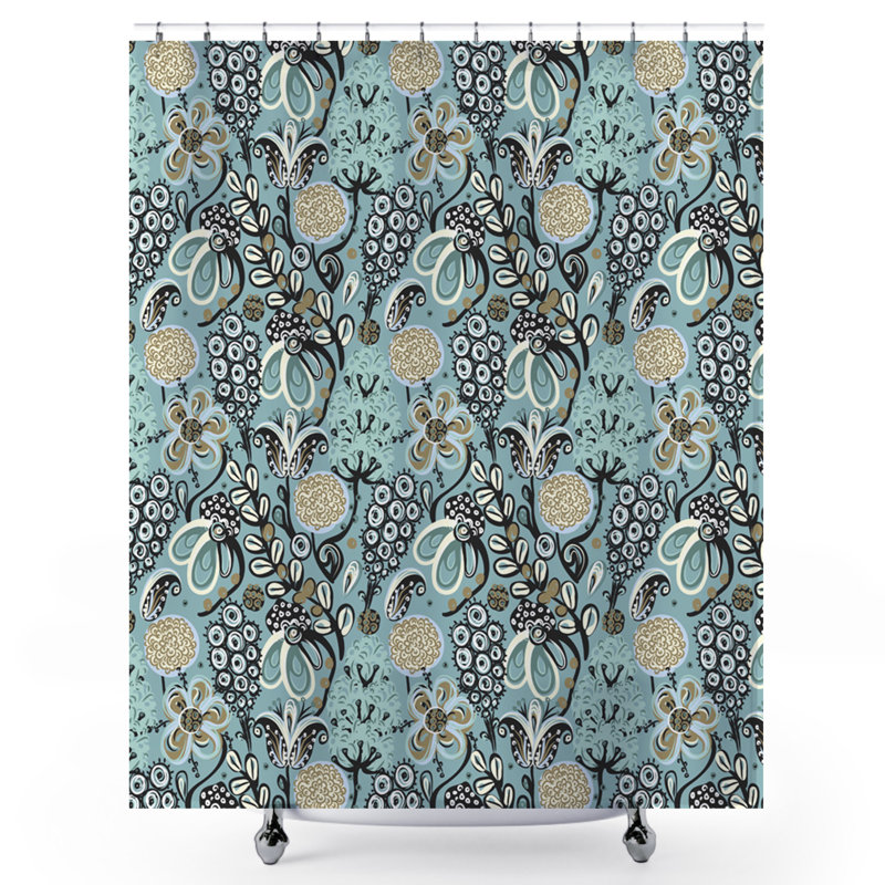 Rideau de douche à motif floral Laubacker 72 po x 72 po