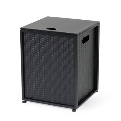 Couvercle de réservoir de propane YSVIGI avec surface en rotin tissé, enceinte de bouteille de gaz extérieure décorative, ajustement universel pour les réservoirs de 20 lb, accessoire de mobilier de patio résistant aux intempéries pour le jardin et la cour