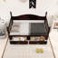 Lit de jour simple avec couchette en bois et tiroirs de rangement-818989884
