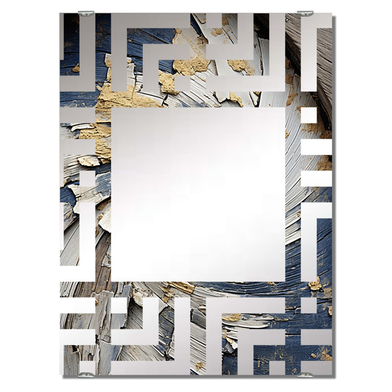 Ferdous - Grand miroir mural abstrait MIR137944, 32 po x 24 po