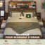 Platform Bed Frame With 4 Under‑Bed Storage Drawers, Storage Headboard With Pull Out Nightstands, Charging Station & Rgb Led Lights, No Box Spring Required-1139517462-1139706938