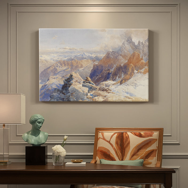 High Alpine Landscape-Edward Theodore Compton-Gallery Wrapped Canvas-c. late 19th / early 20th Century, 40 x 60
