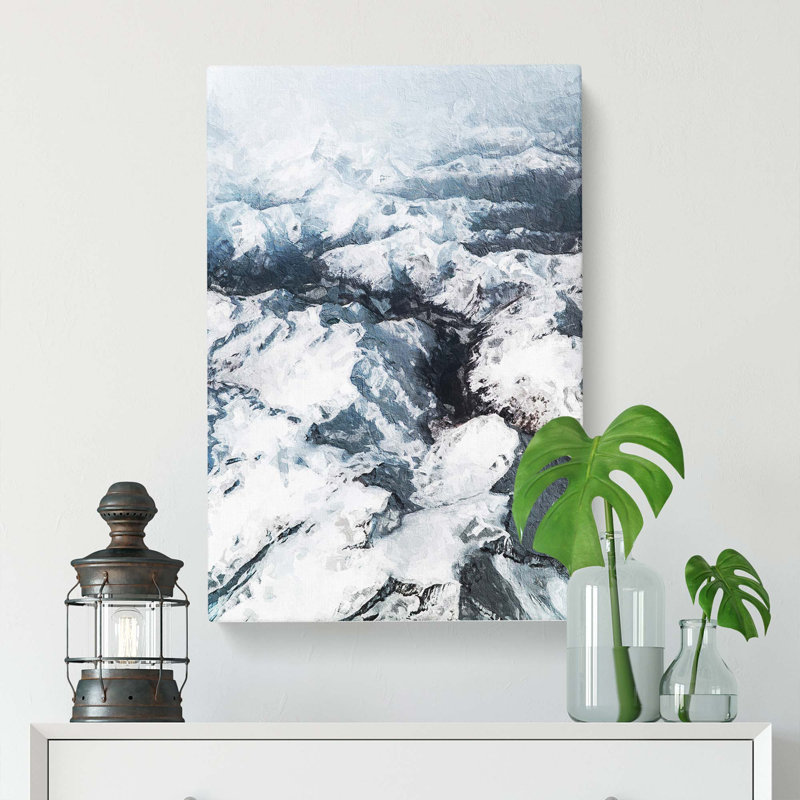 Snow Covered Mountain Range - Wrapped Canvas, 50cm H x 35cm W x 3cm D