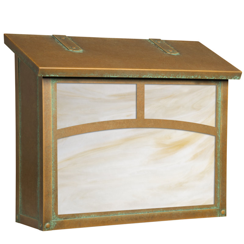 Boîte aux lettres murale Malakai, Or irisé, Vert nouveau