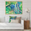 «Blue and Green Abstract Abstract Art II», reproduction sur toile-67395214-67395225