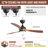 52'' Modern 3-ABS-Blade Downrod Ceiling Fan With Led Light And Remote, Reversible Dc Motor, Adjustable Color Temperature-1328407482