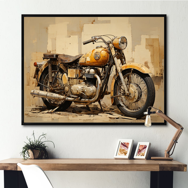 Minimalisme, motocyclette IV, impression d'art mural, Cadre flottant noir, H 30 po x l 40 po x P 1,5 po
