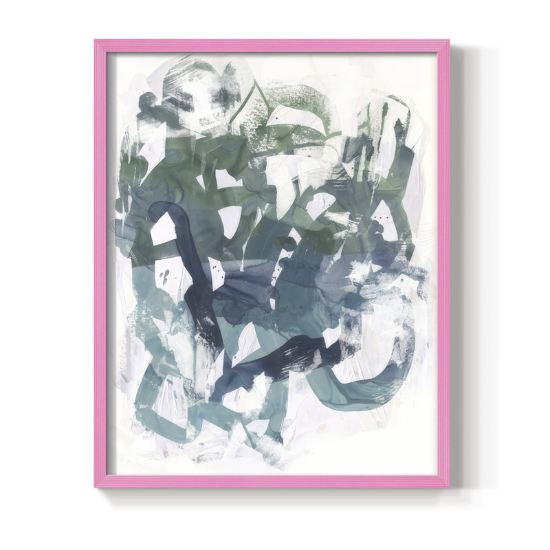 Obstruction II Framed Print - Solid Wood, H 15 po x l 12 po, Rose
