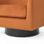 Fauteuil demi-tonneau pivotant en velours orange avec base en bois massif Eugenie Applewold-989229758